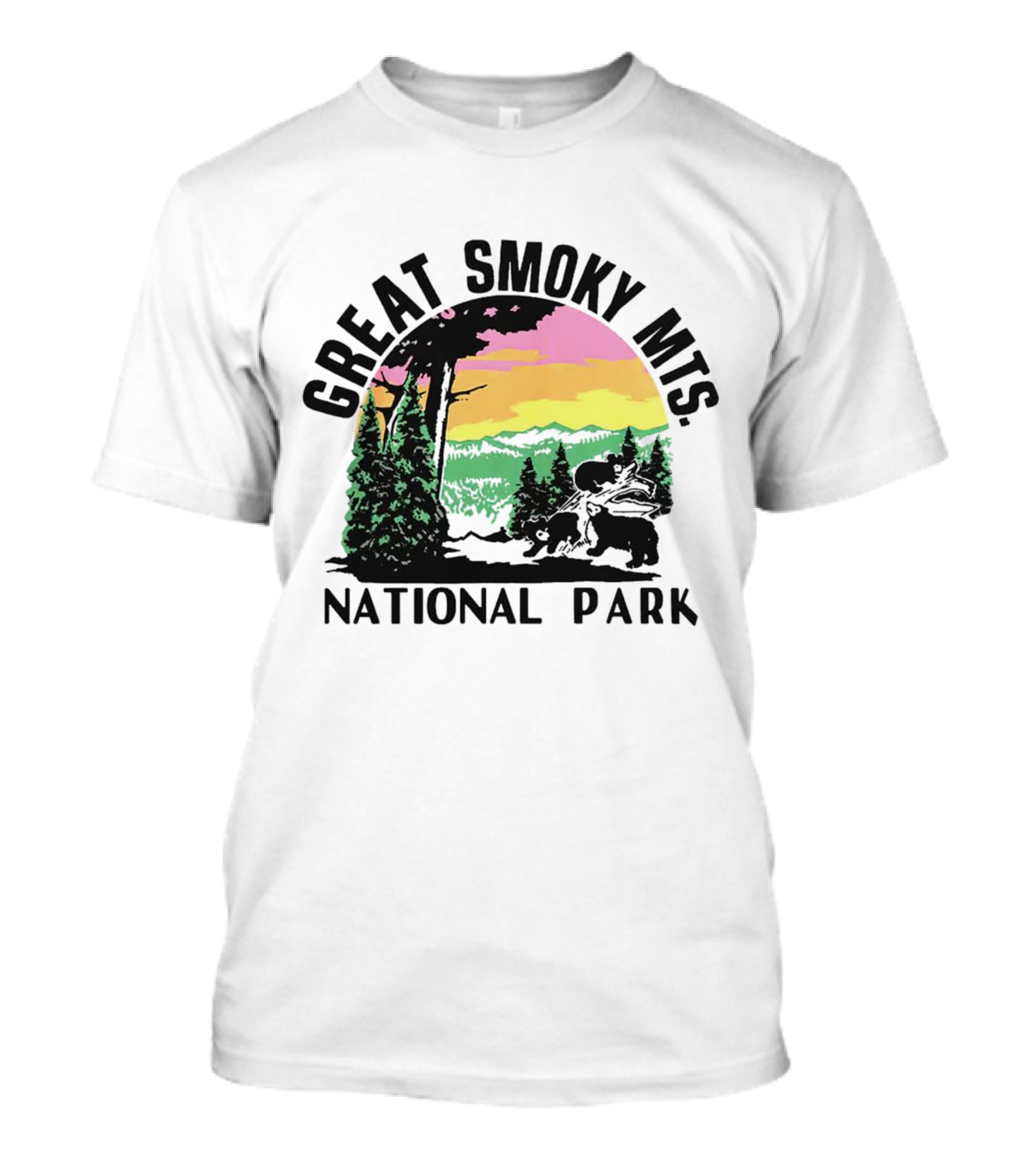 Great Smoky Mts National Park Sunset With Forest And Bears T-Shirt