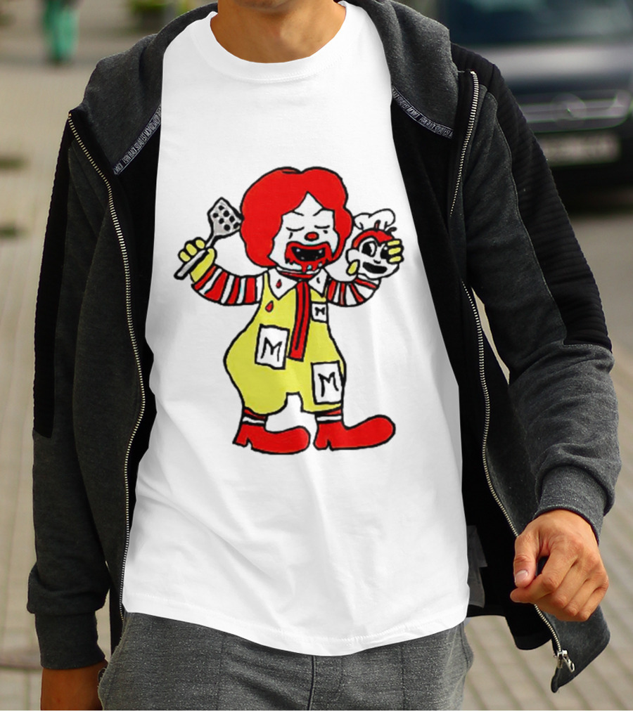 Mcdonalds X Jollibee Horror Crossover Halloween Mashup Character T-Shirt
