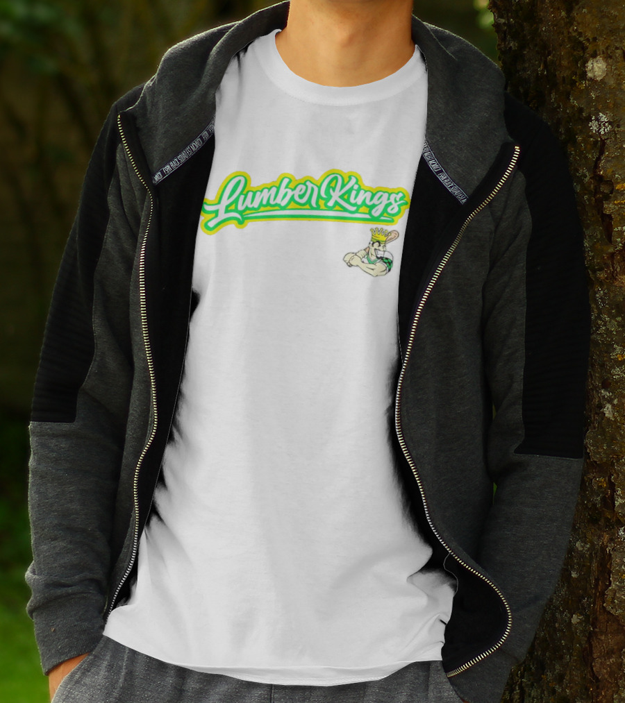 LumberKings Baseball Script With Crowned Bat Mascot T-Shirt