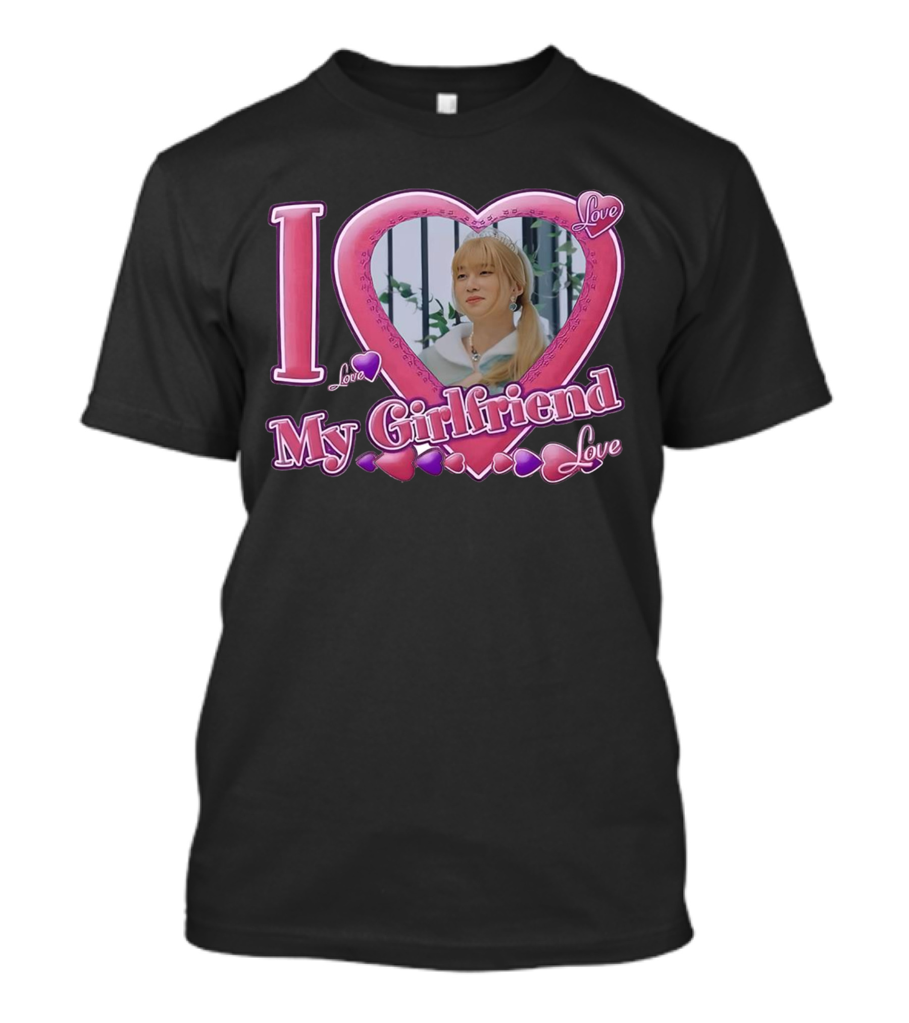 I Love My Girlfriend Love Heart Frame T-Shirt