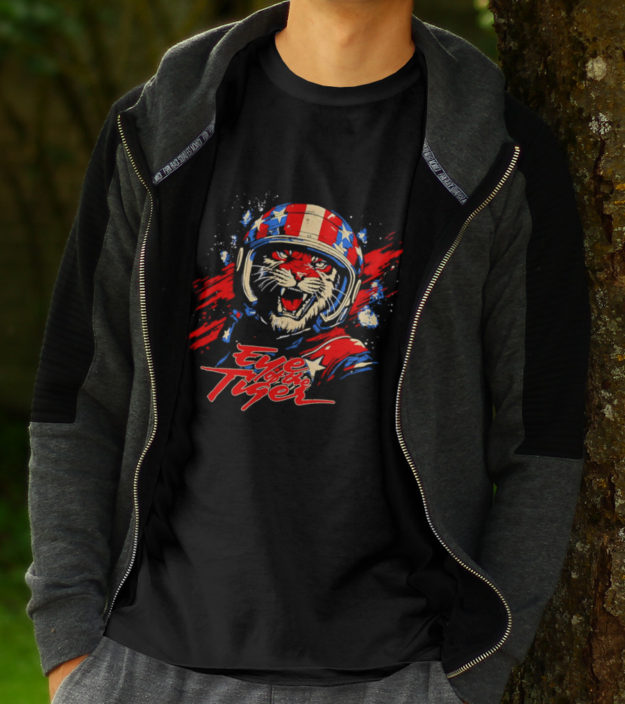 Eye Of The Tiger American Patriotic Helmet T-Shirt