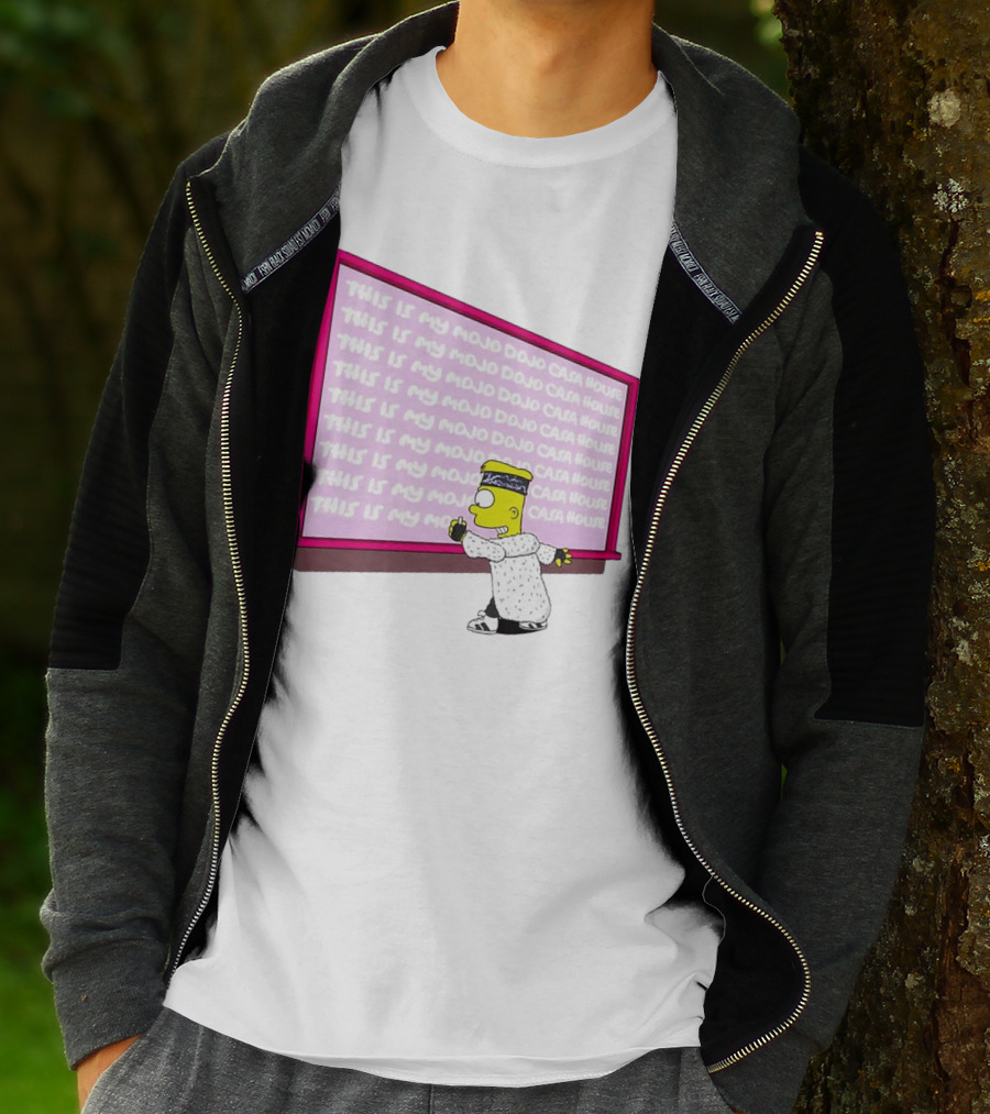 The Simpsons This Is My Mojo Dojo Casa House Bart Simpson Chalkboard Scene T-Shirt