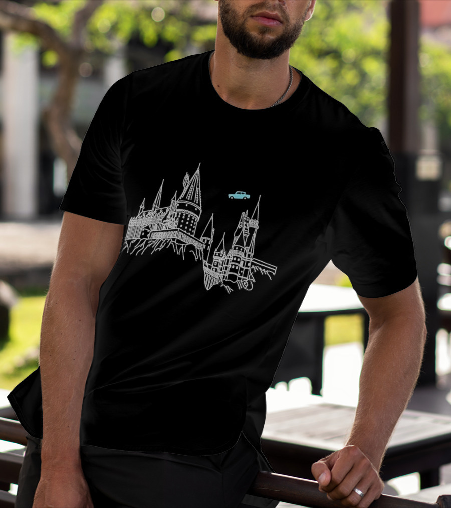 Olanpei Magical Castle Enchanted Journey With Flying Car T-Shirt