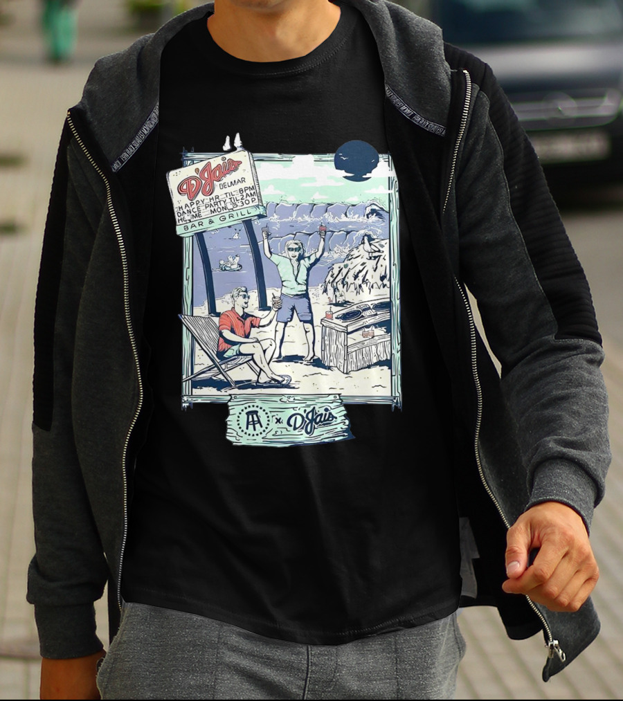 X D'jais Delmar Bar And Grill Happy Hour Beach Party Scene T-Shirt