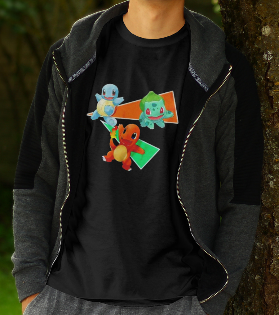 Charmander Bulbasaur Squirtle Pokemon Starter Trio T-Shirt