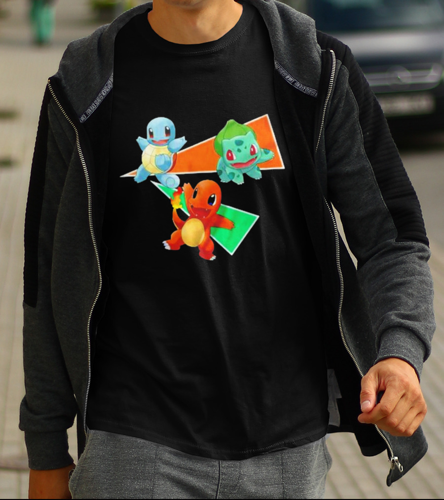 Charmander Bulbasaur Squirtle Pokemon Starter Trio T-Shirt