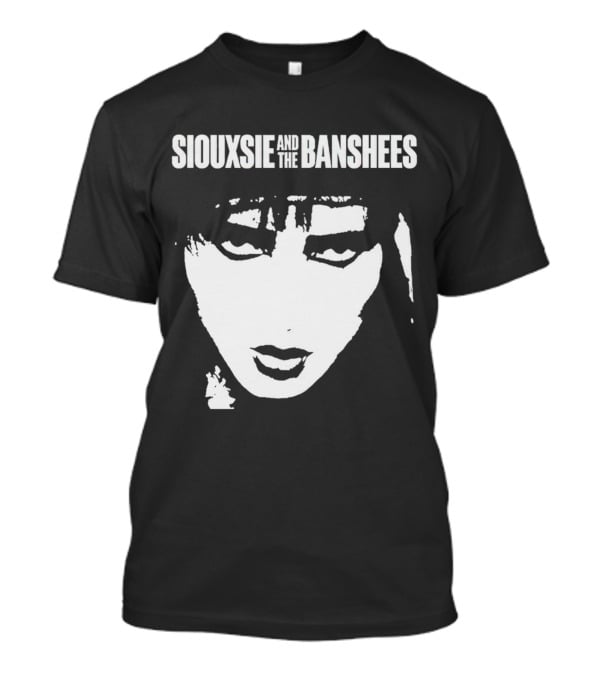 Siouxsie And The Banshees Bold Black And White Stylized Face T-Shirt
