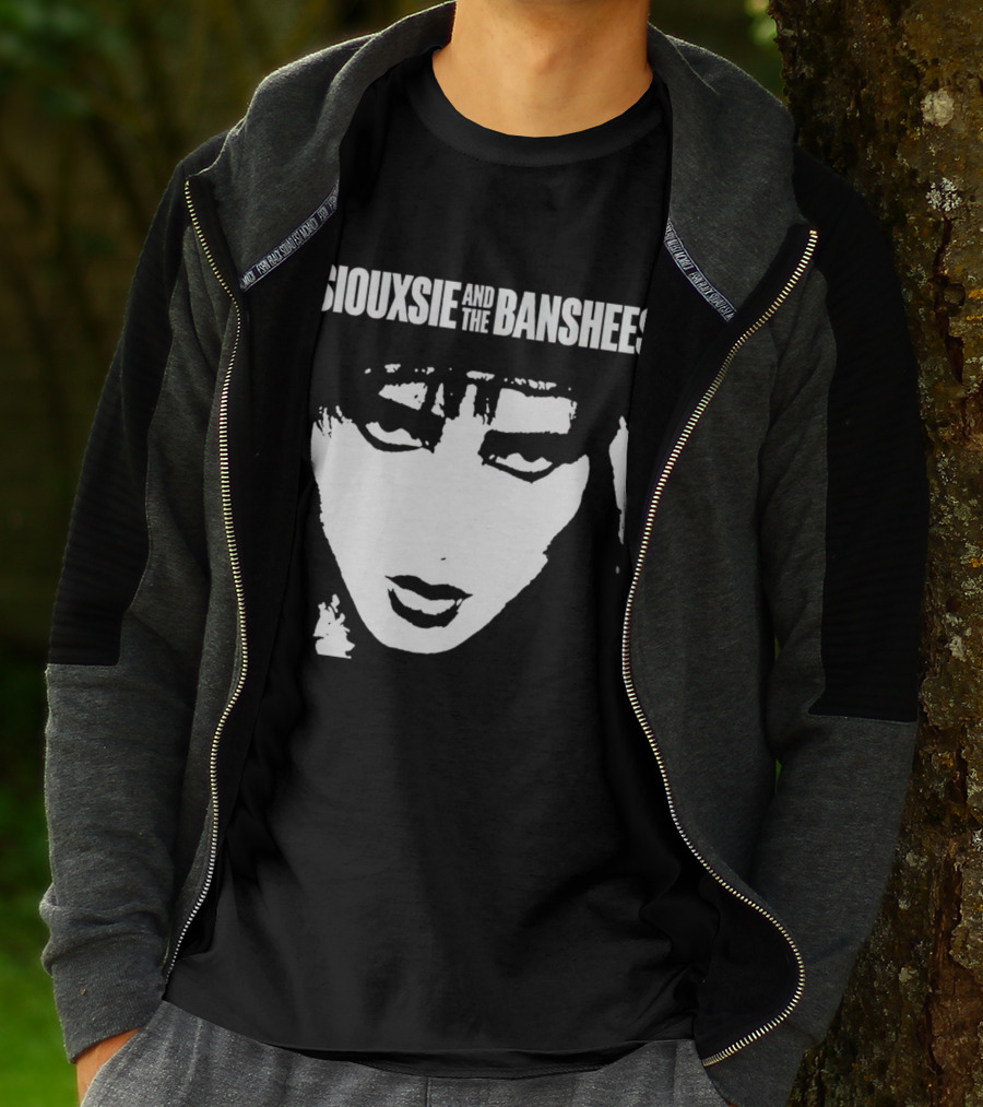 Siouxsie And The Banshees Bold Black And White Stylized Face T-Shirt
