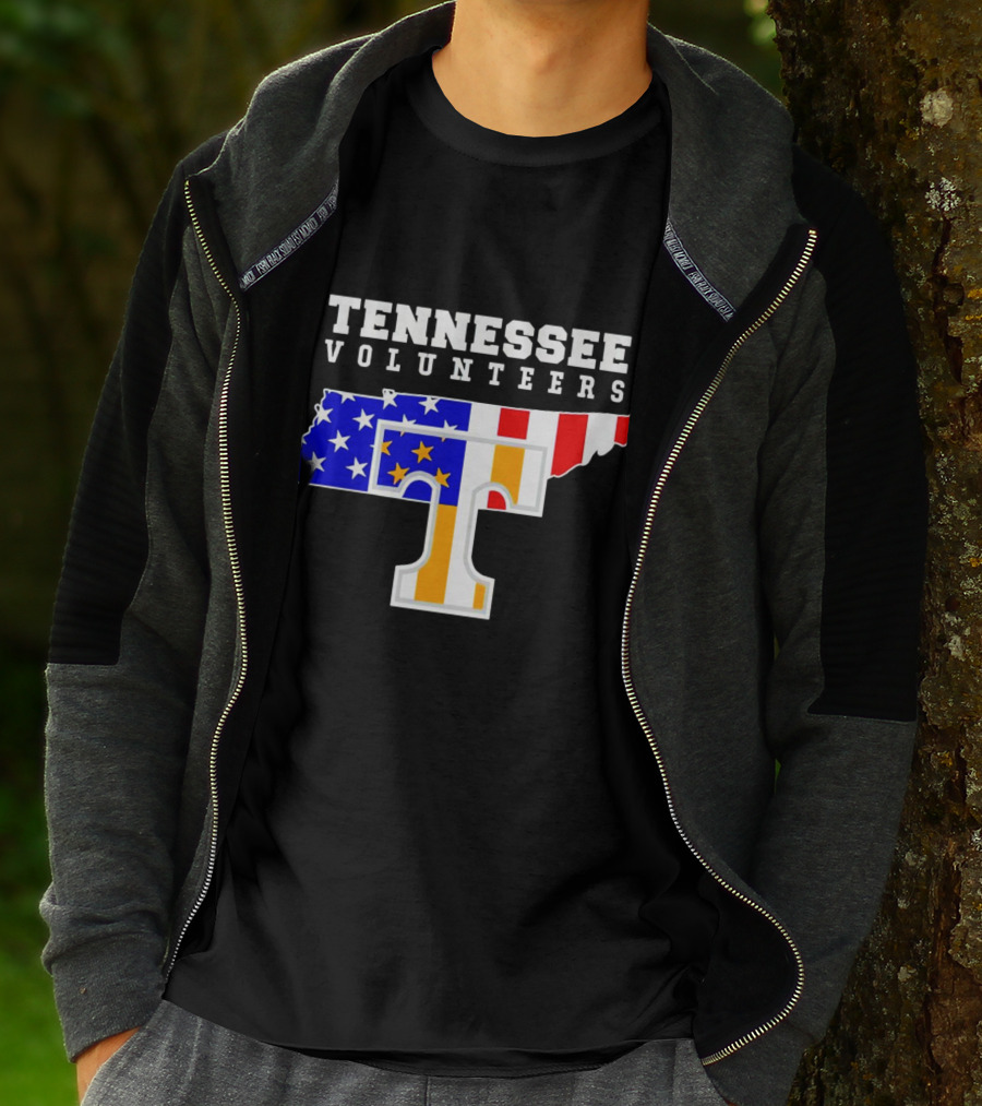 Tennessee Volunteers American Flag Map T T-Shirt