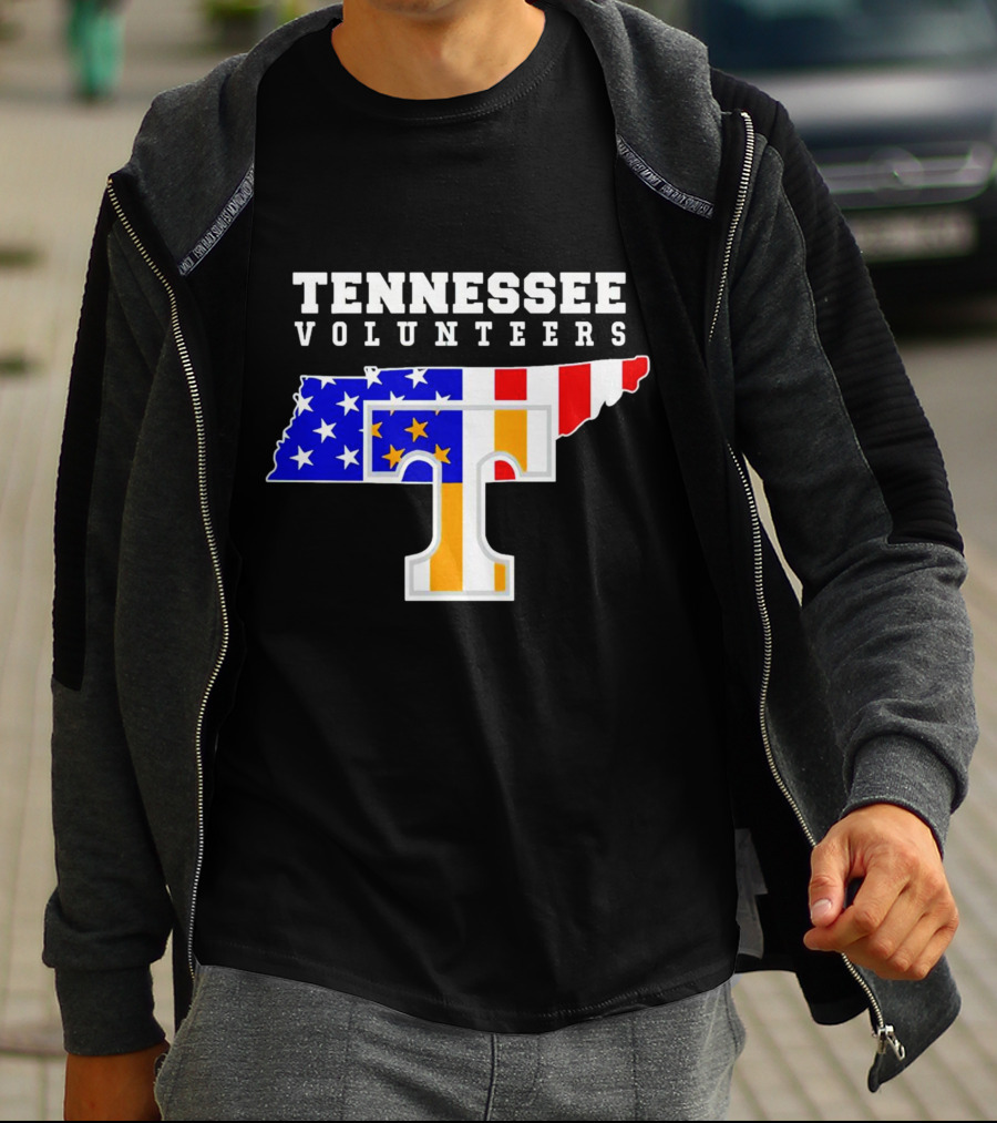 Tennessee Volunteers American Flag Map T T-Shirt