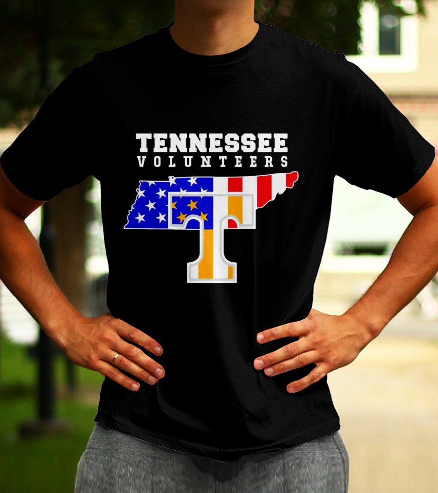 Tennessee Volunteers American Flag Map T T-Shirt