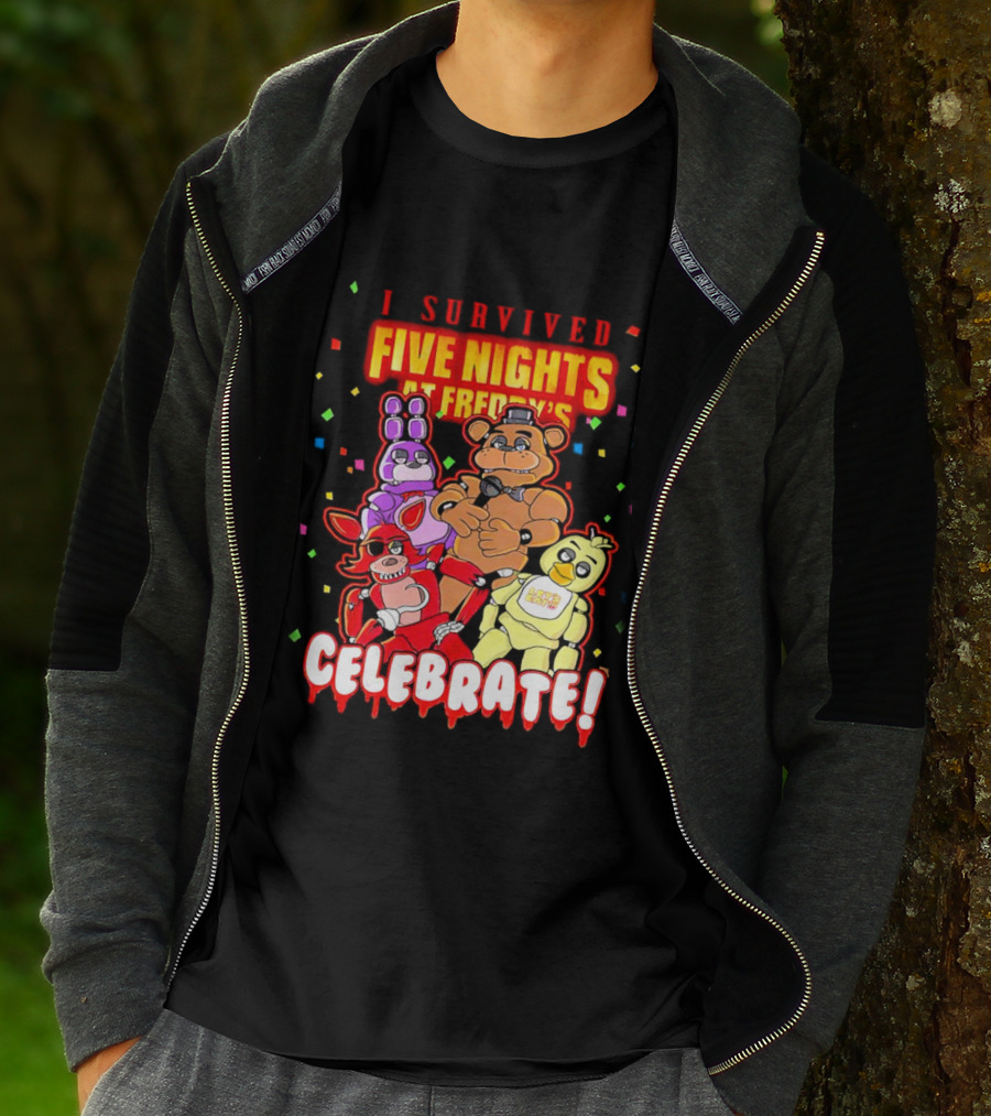 I Survived Five Nights At Freddy’s Celebrate Freddy Bonnie Chica Foxy T-Shirt
