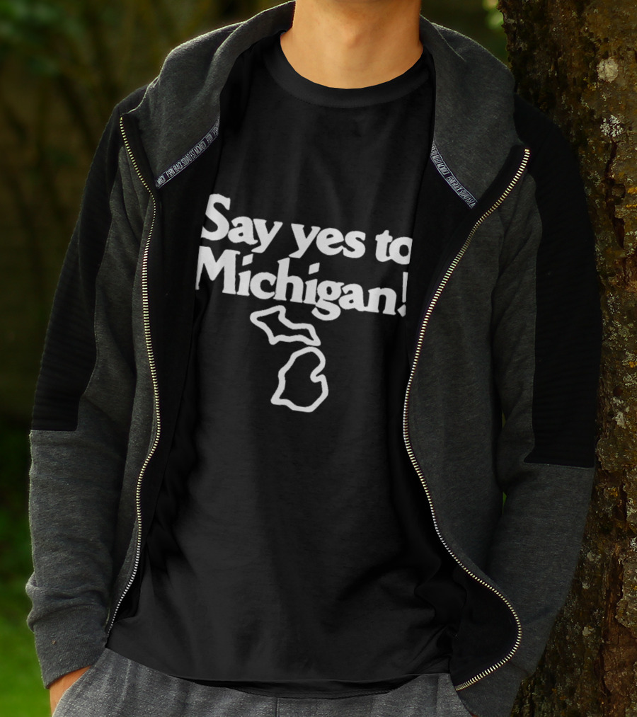 Jack White Say Yes To Michigan Outline T-Shirt