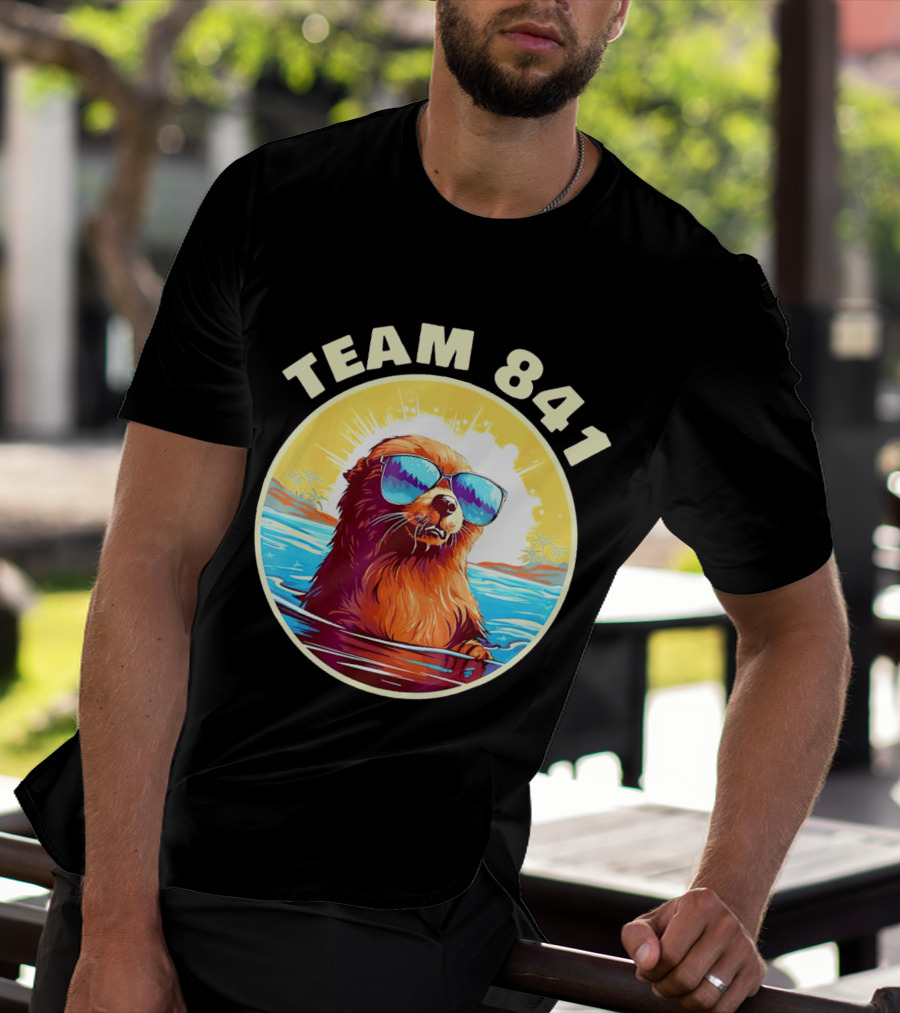Team 841 Surfing Otter My Way California Sea Otter T-Shirt