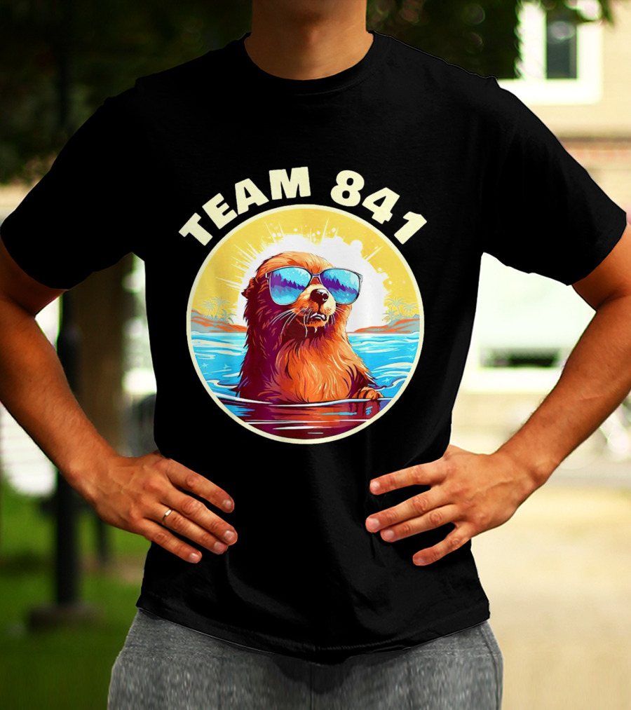 Team 841 Surfing Otter My Way California Sea Otter T-Shirt