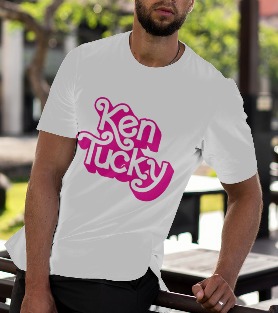 Ken Tucky Ken-Ergy Barbie Retro Bold Pink Letters T-Shirt