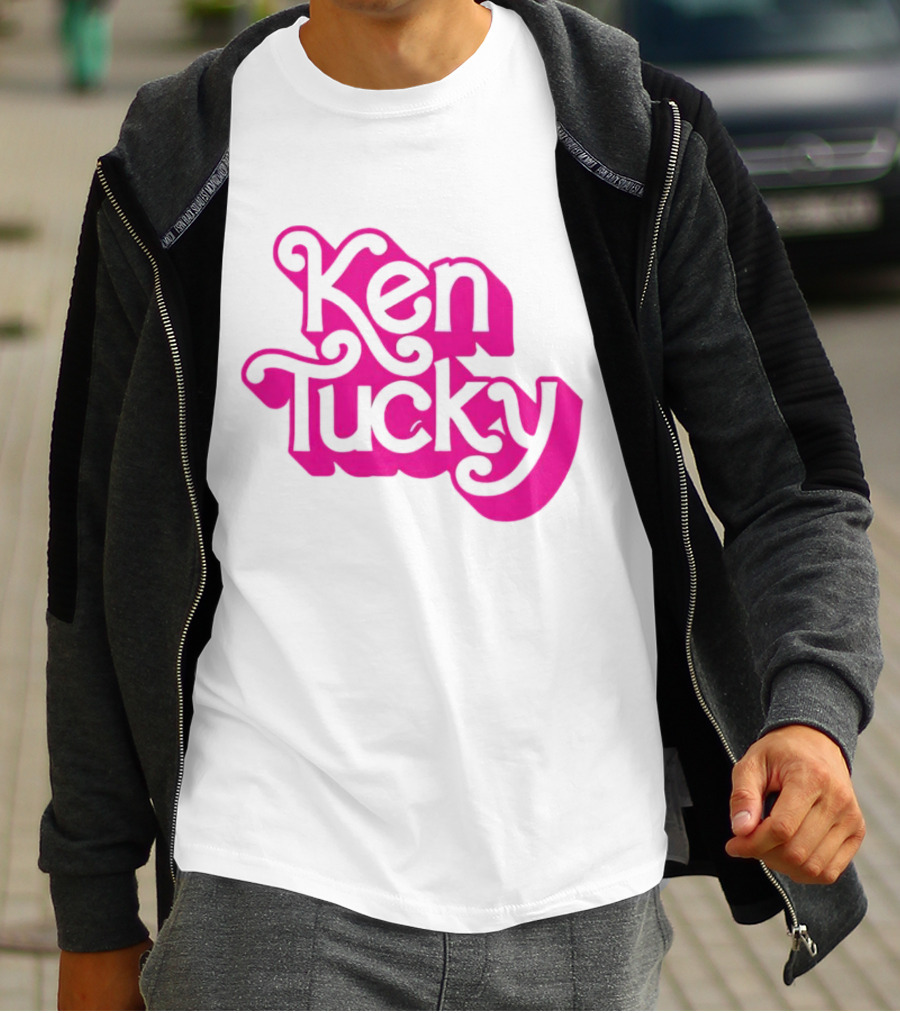 Ken Tucky Ken-Ergy Barbie Retro Bold Pink Letters T-Shirt