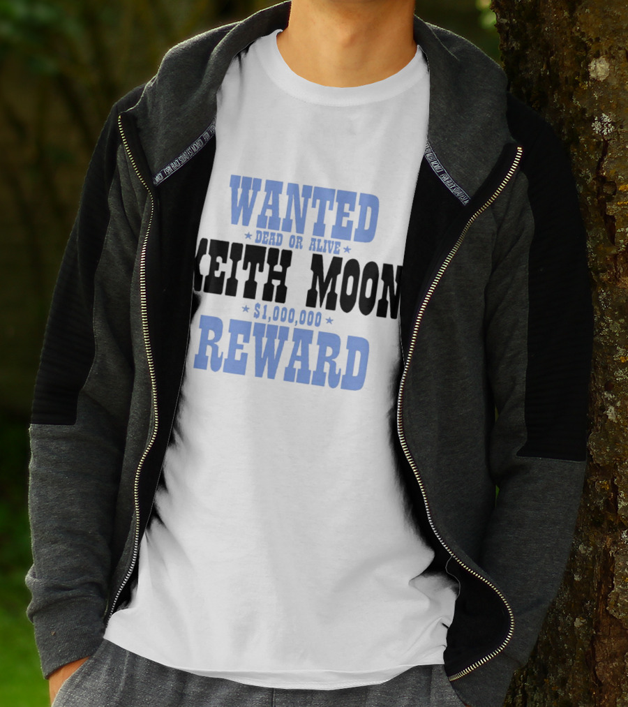 Wanted Dead Or Alive Keith Moon $1,000,000 Reward T-Shirt