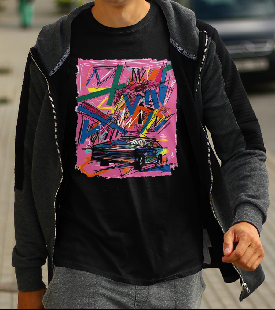 Le Arevey Car Draw Abstract Street T-Shirt