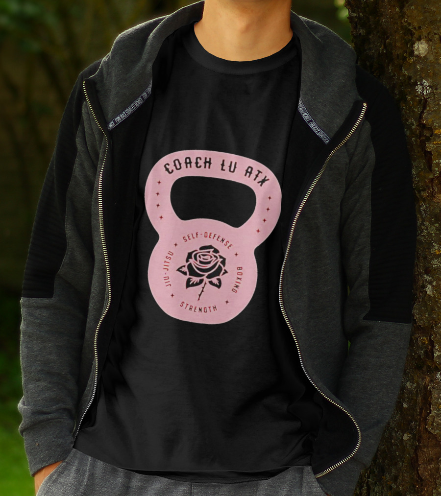Coach Lu ATX Self-Defense Boxing Jiu-Jitsu Strength Rose T-Shirt