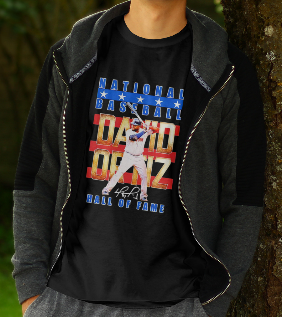 David Ortiz National Baseball Hall Of Fame Signature National Baseball Stars T-Shirt