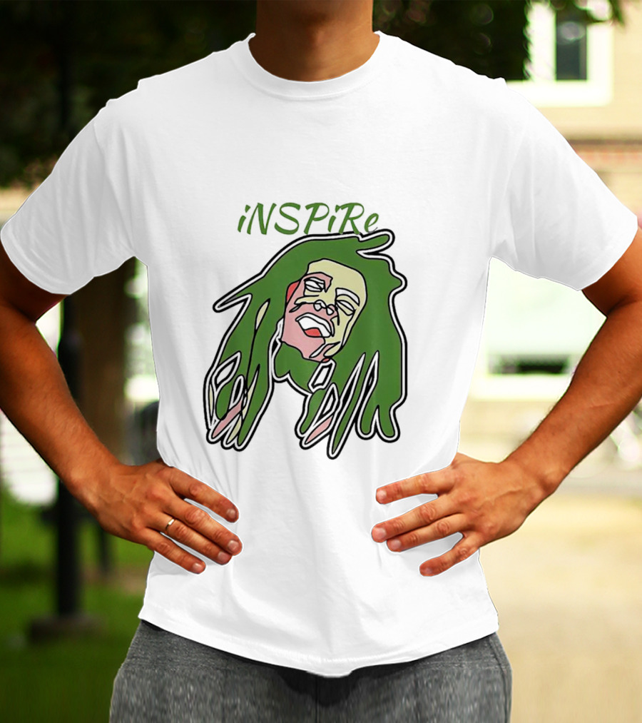Bob Marley Inspire INSPiRe Green Hair T-Shirt