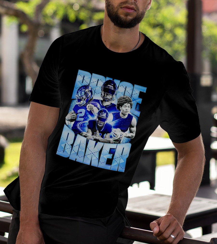 Bryce Baker East Forsyth Football Blue Graphics T-Shirt