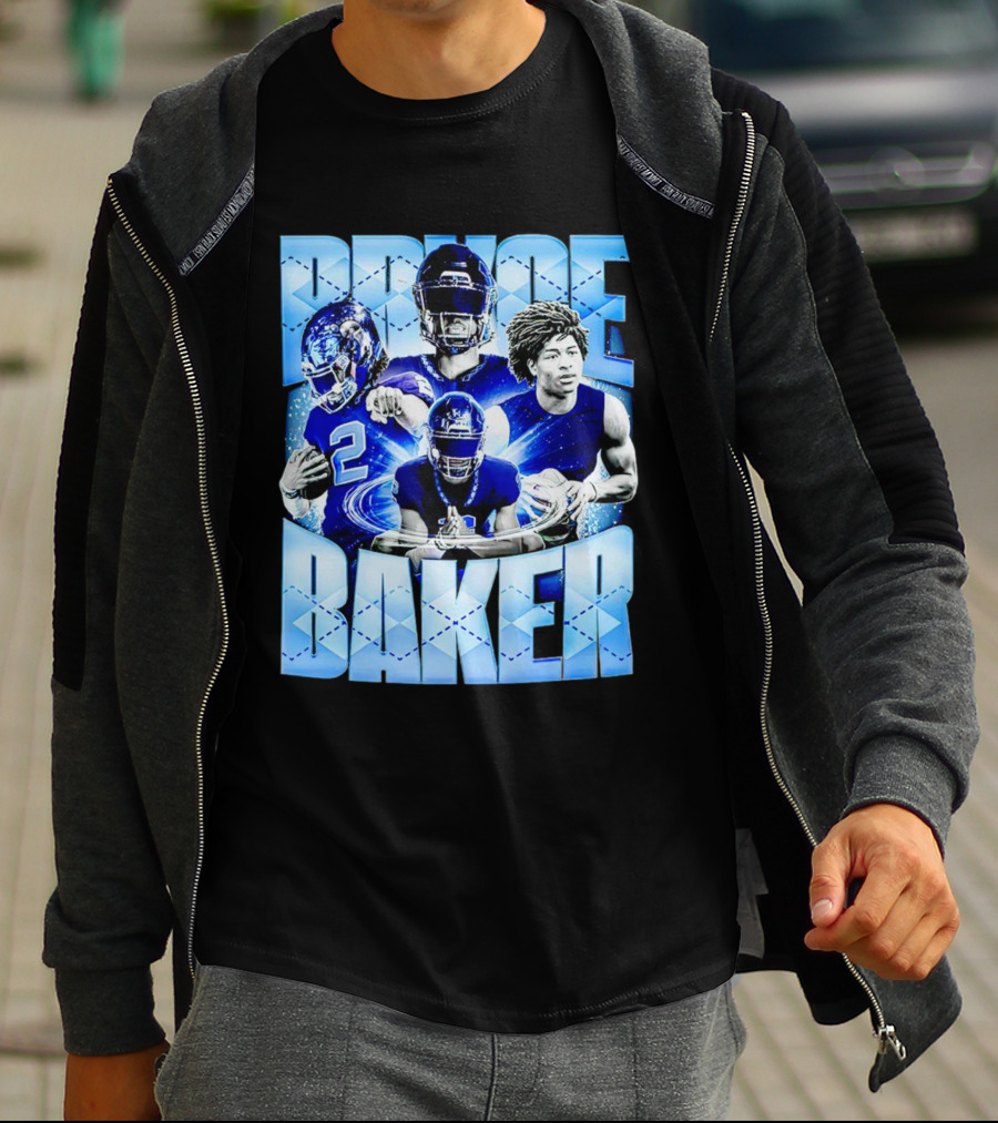 Bryce Baker East Forsyth Football Blue Graphics T-Shirt