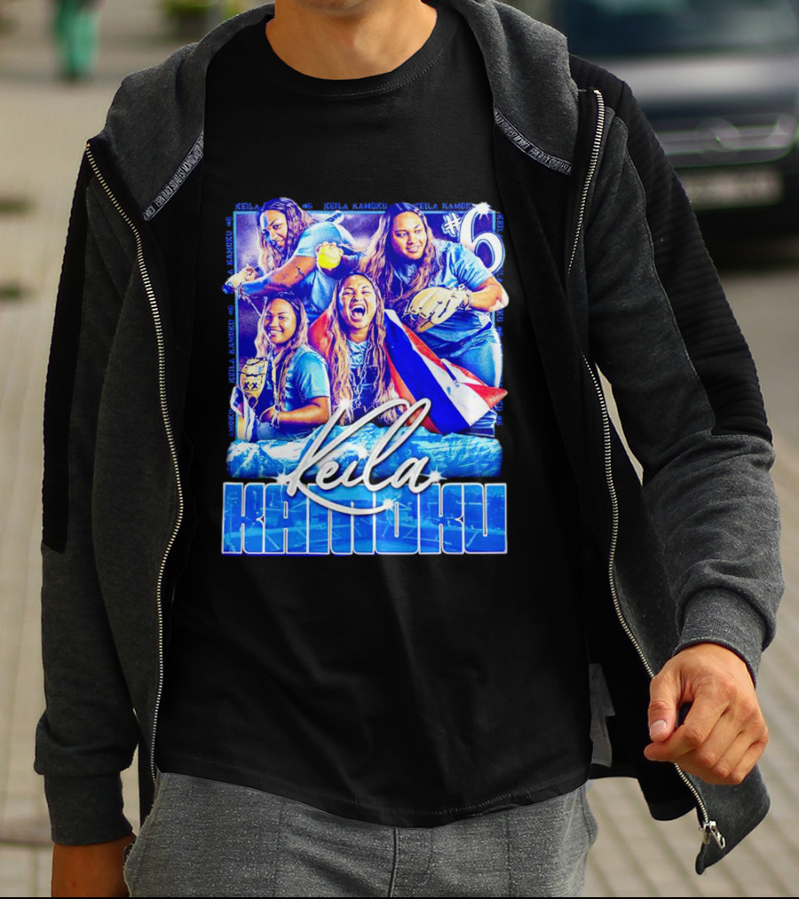 Keila Kamoku #6 Vintage Lightweight Flag And Softball Action T-Shirt