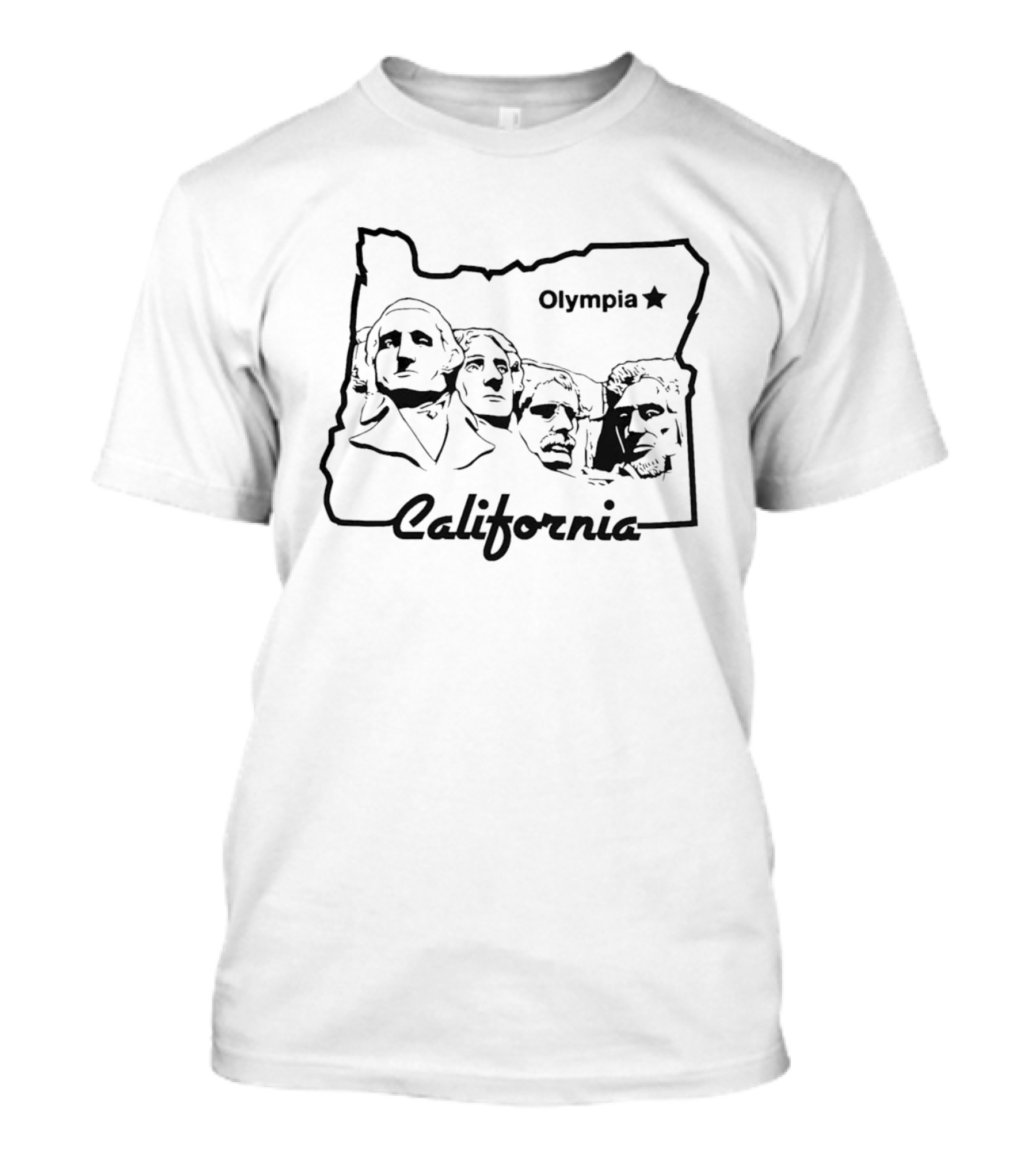 California Olympia Mount Rushmore Map T-Shirt