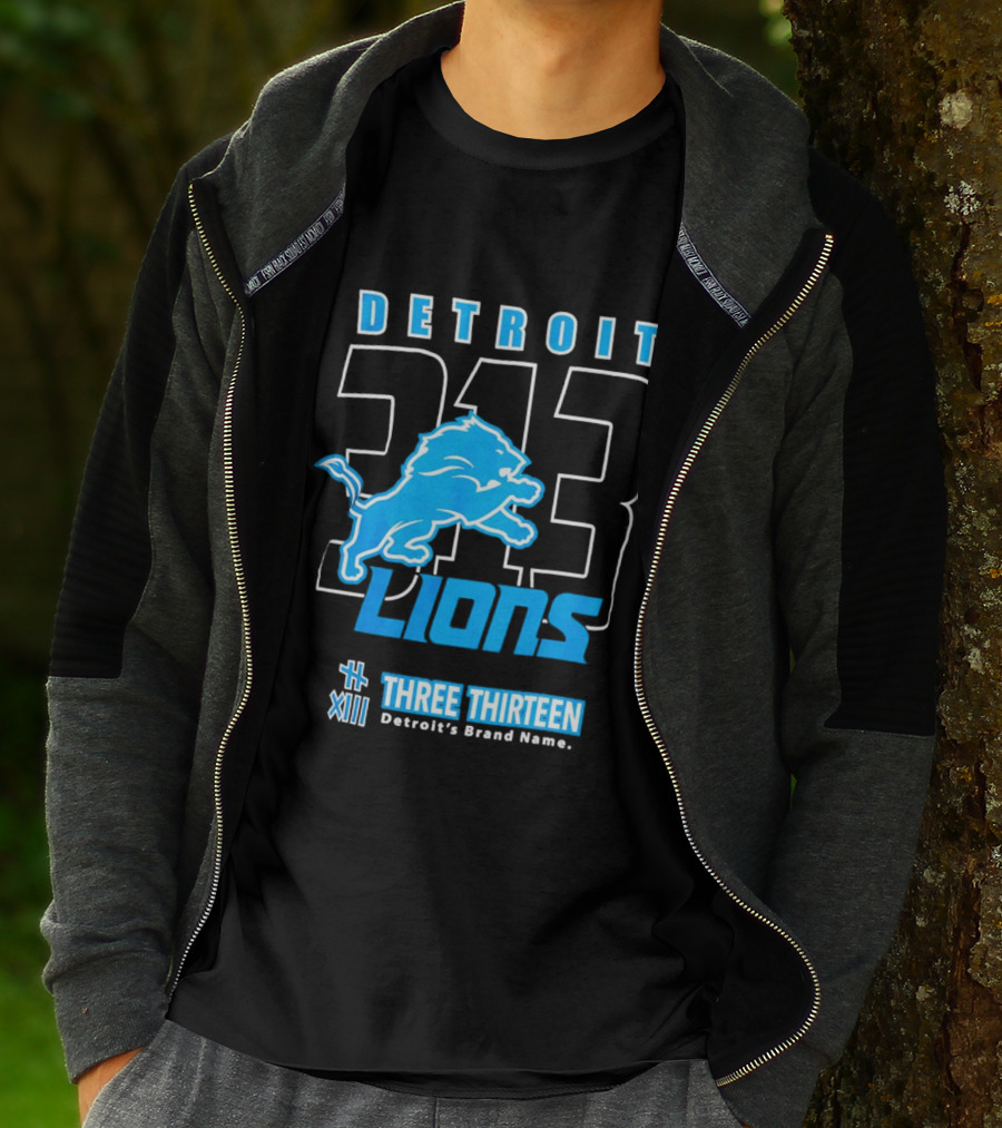 Detroit 313 Detroit Lions Three Thirteen XIII Brand Name T-Shirt