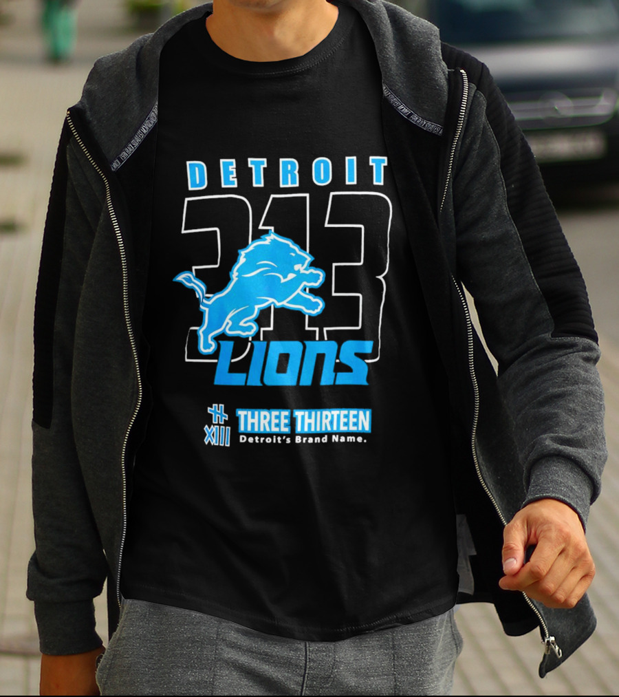 Detroit 313 Detroit Lions Three Thirteen XIII Brand Name T-Shirt