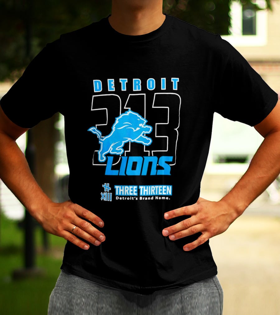 Detroit 313 Detroit Lions Three Thirteen XIII Brand Name T-Shirt