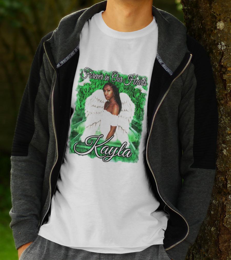 Forever In Our Hearts Kayla Angel Wings And Green T-Shirt