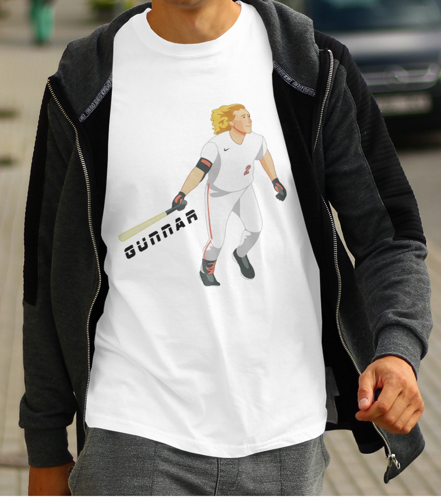 Gunnar Henderson Baltimore Orioles Cartoon Baseball Player T-Shirt