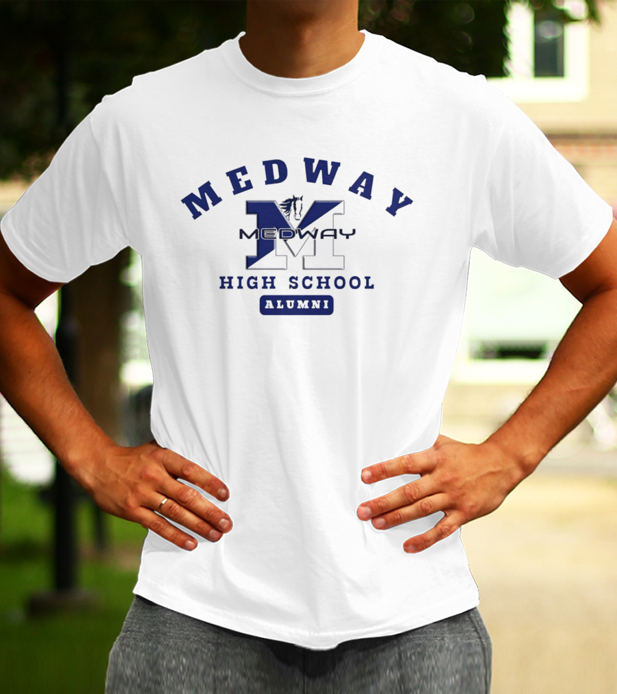 Medway High School Alumni Navy Blue Horse T-Shirt