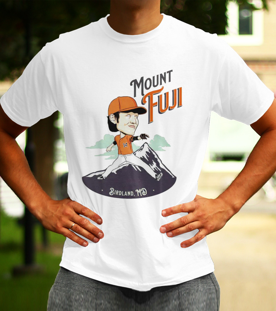 Mount Fuji Birdland MD Baseball Cartoon Character T-Shirt