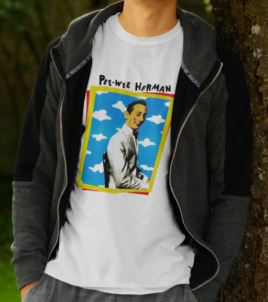 Pee-Wee Herman Paul Reubens Retro Pop Art Style Bright Blue Background T-Shirt