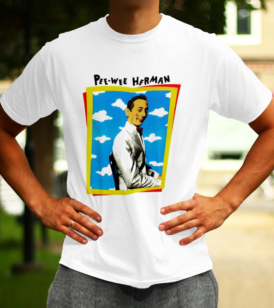 Pee-Wee Herman Paul Reubens Retro Pop Art Style Bright Blue Background T-Shirt