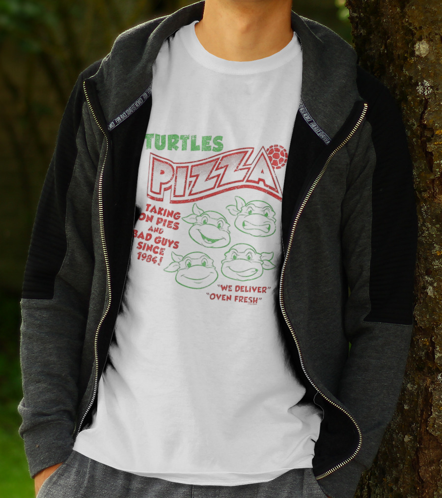 Turtles Pizza Taking On Pies And Bad Guys Since 1984 Teenage Mutant Ninja Turtles We Deliver Oven Fresh T-Shirt