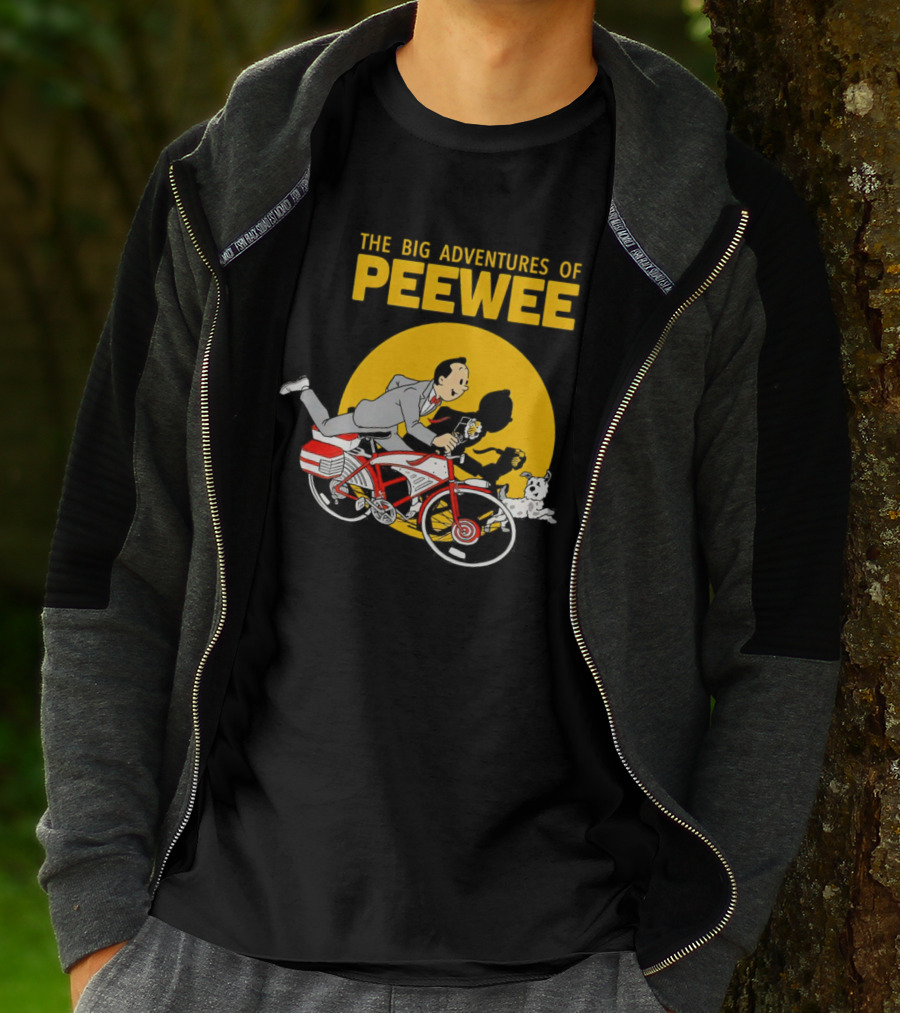 THE BIG ADVENTURES OF PEEWEE BICYCLE RUN WITH FLOWER AND DOG T-Shirt