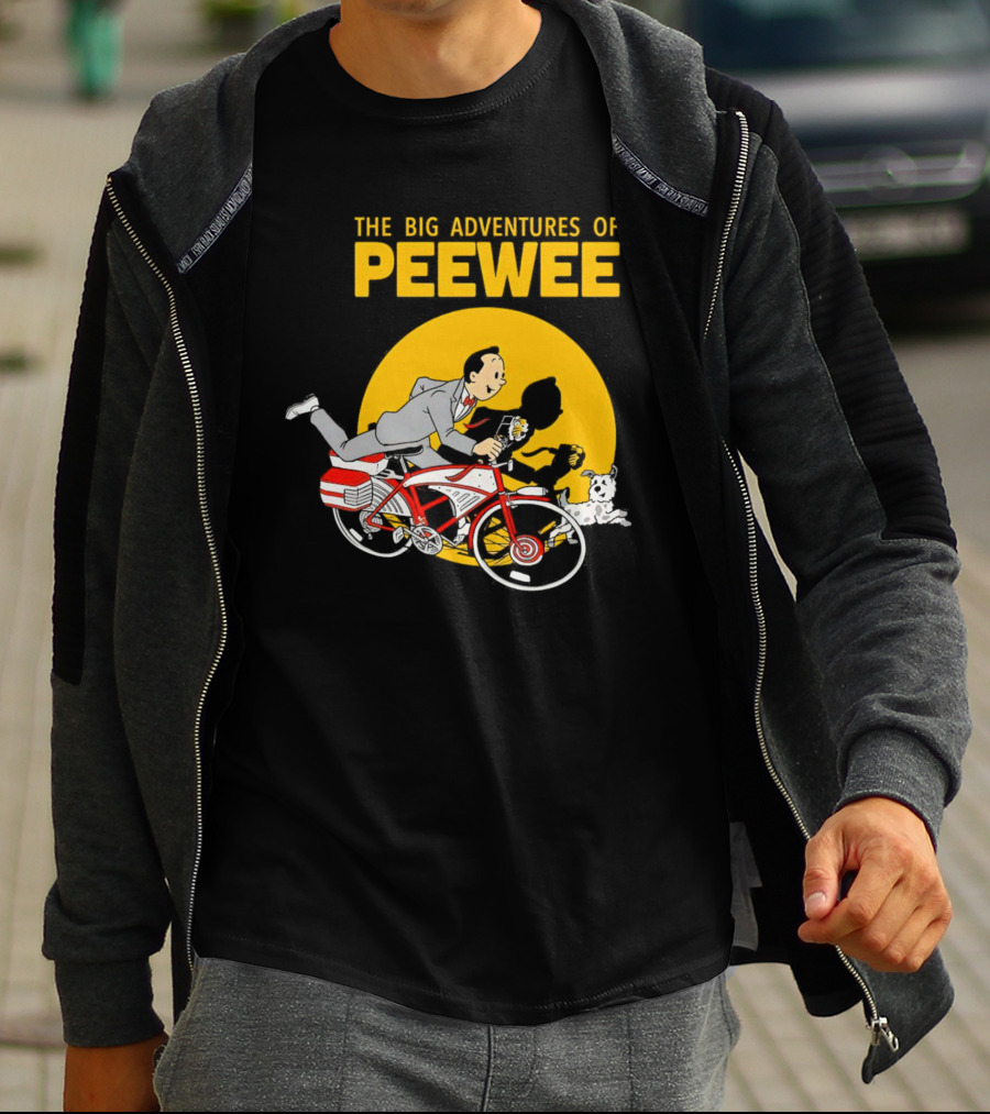 THE BIG ADVENTURES OF PEEWEE BICYCLE RUN WITH FLOWER AND DOG T-Shirt