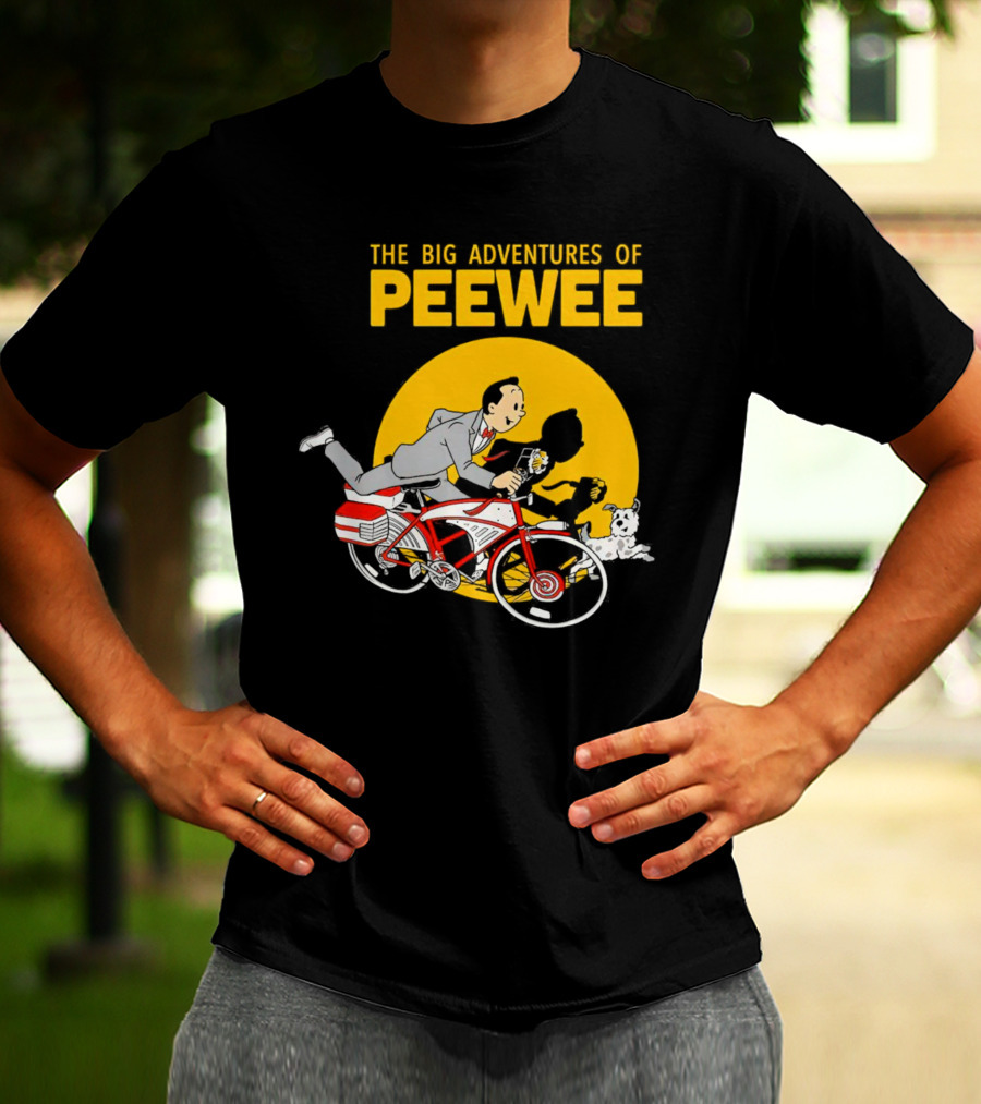 THE BIG ADVENTURES OF PEEWEE BICYCLE RUN WITH FLOWER AND DOG T-Shirt