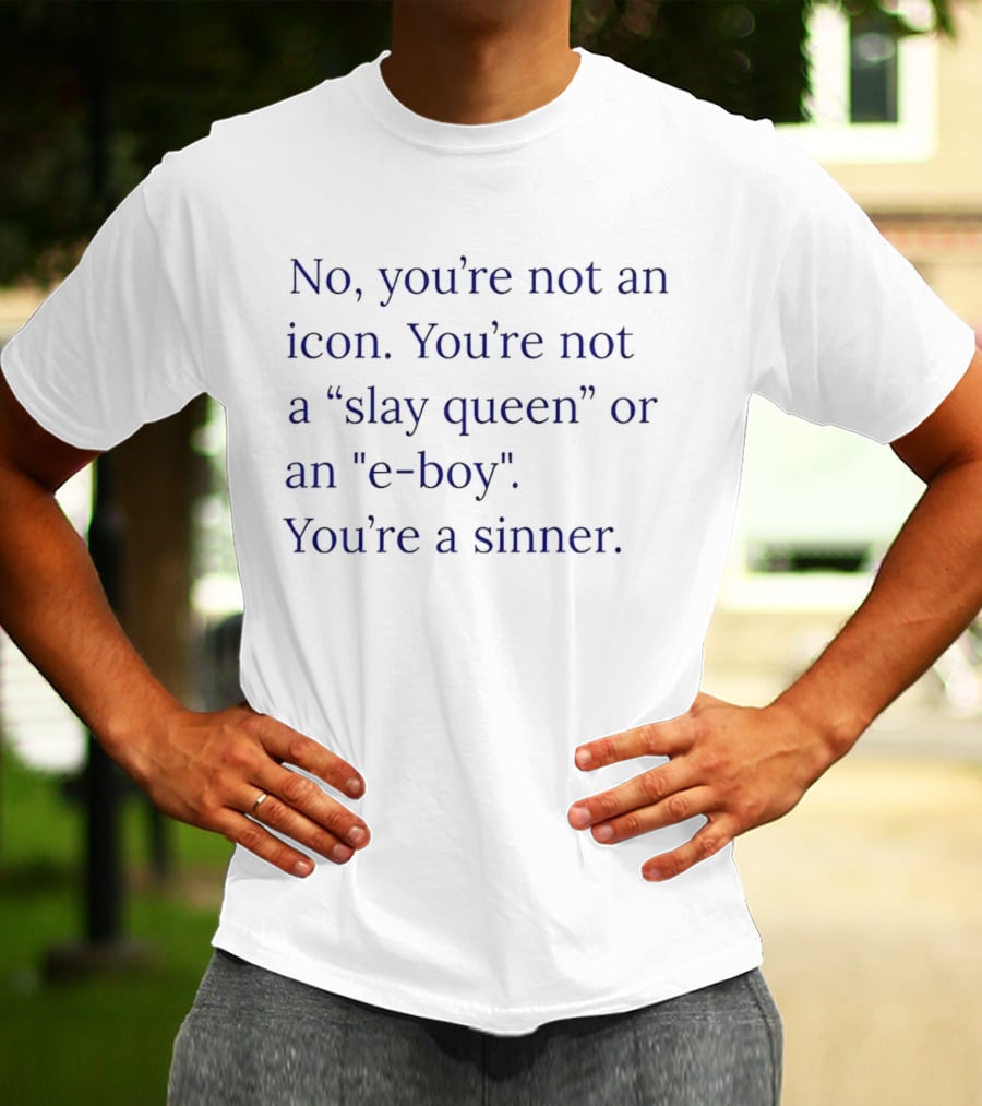 No You’re Not An Icon Not A Slay Queen Or E Boy You’re A Sinner T-Shirt