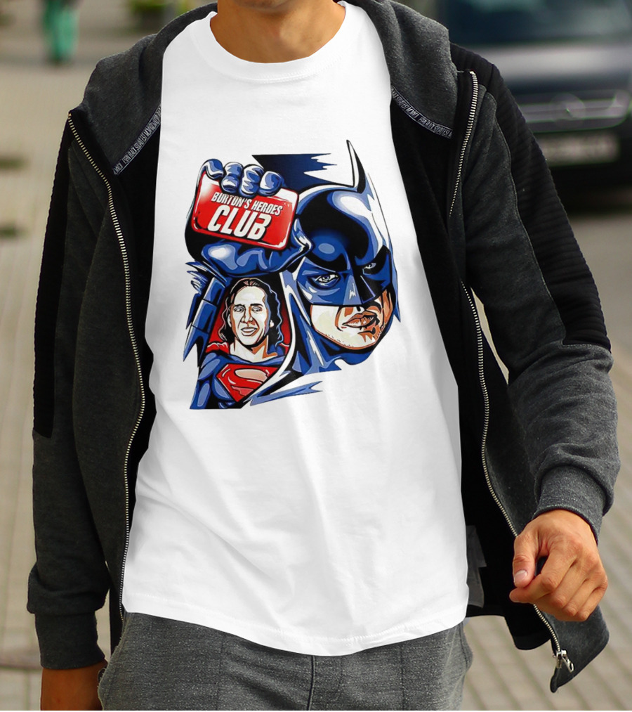 Burton's Heroes Club: Batman Fight Club Featuring Nicolas Cage As Superman T-Shirt