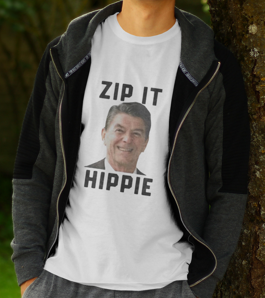 Zip It Hippie Ronald Reagan T-Shirt