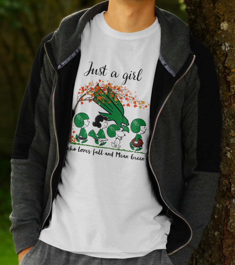 Just A Girl Who Loves Fall And Mean Green Peanuts Cartoon Football Halloween T-Shirt