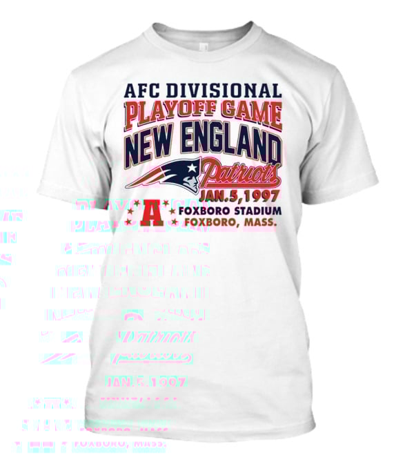 AFC Divisional Playoff Game New England Patriots January 5 1997 Foxboro Stadium Foxboro Mass T-Shirt