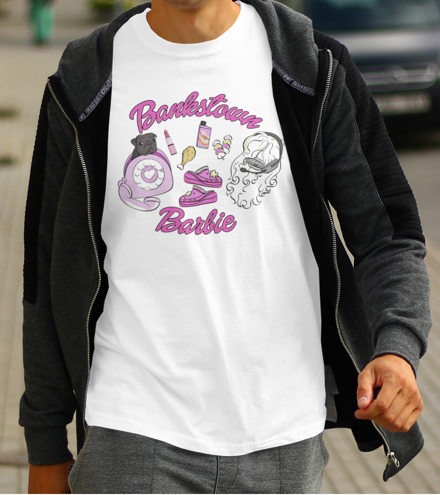 Bankstown Barbie Pug Retro Phone Makeup Chicken Crocs Headset T-Shirt