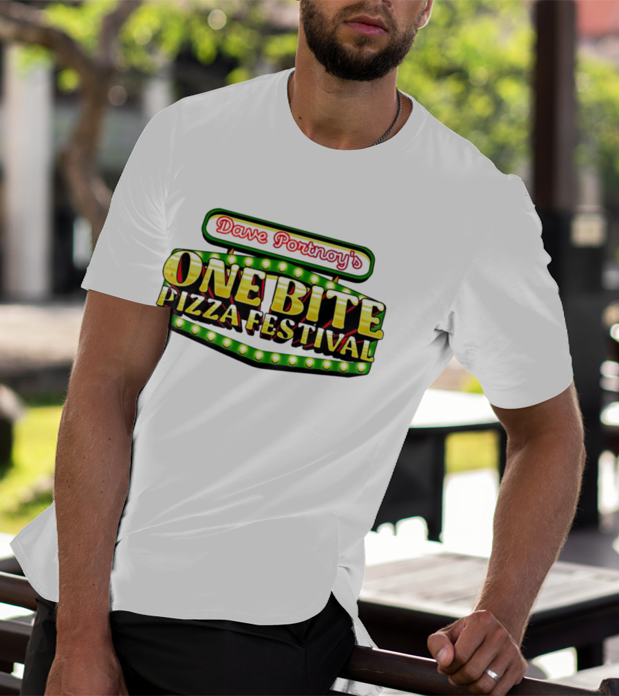 Dave Portnoy's One Bite Pizza Festival Neon Sign Aesthetic T-Shirt